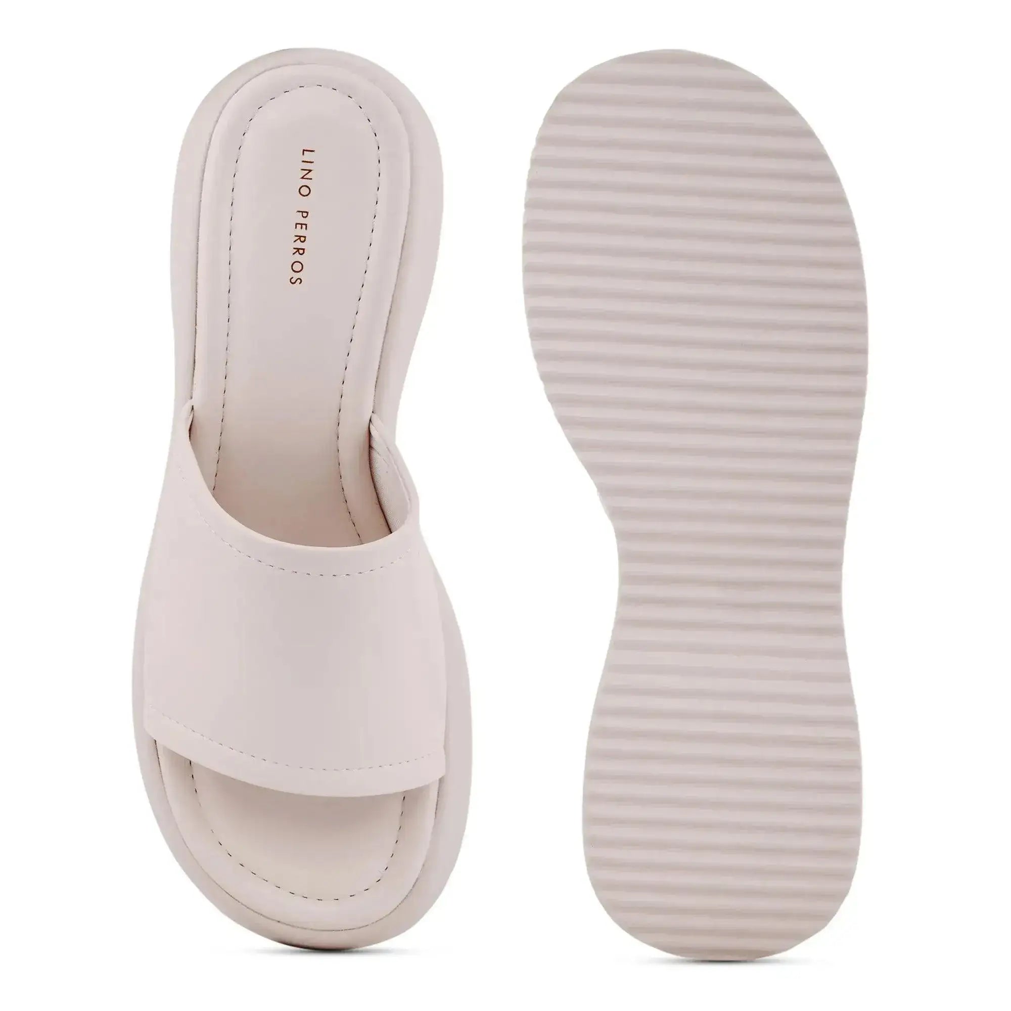 Bowie Everyday Platform Off White Sliders - Lino Perros