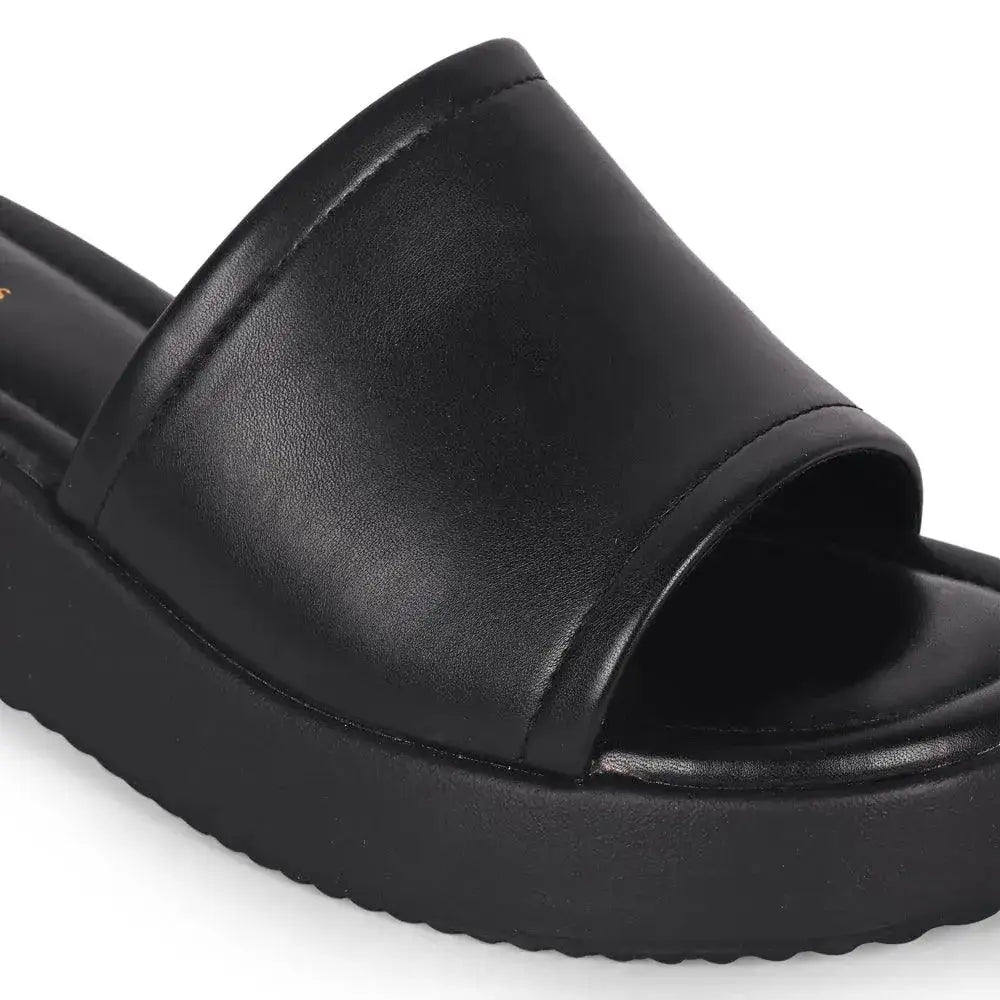 Bowie Everyday Platform Black Sliders - Lino Perros