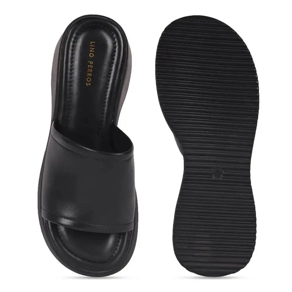 Bowie Everyday Platform Black Sliders - Lino Perros