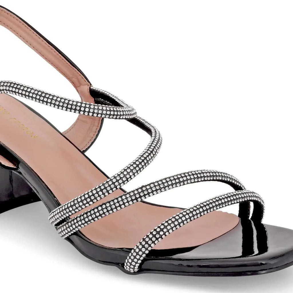 Gabbana Back Strap Black Sandals - Lino Perros