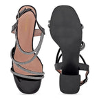Gabbana Back Strap Black Sandals - Lino Perros
