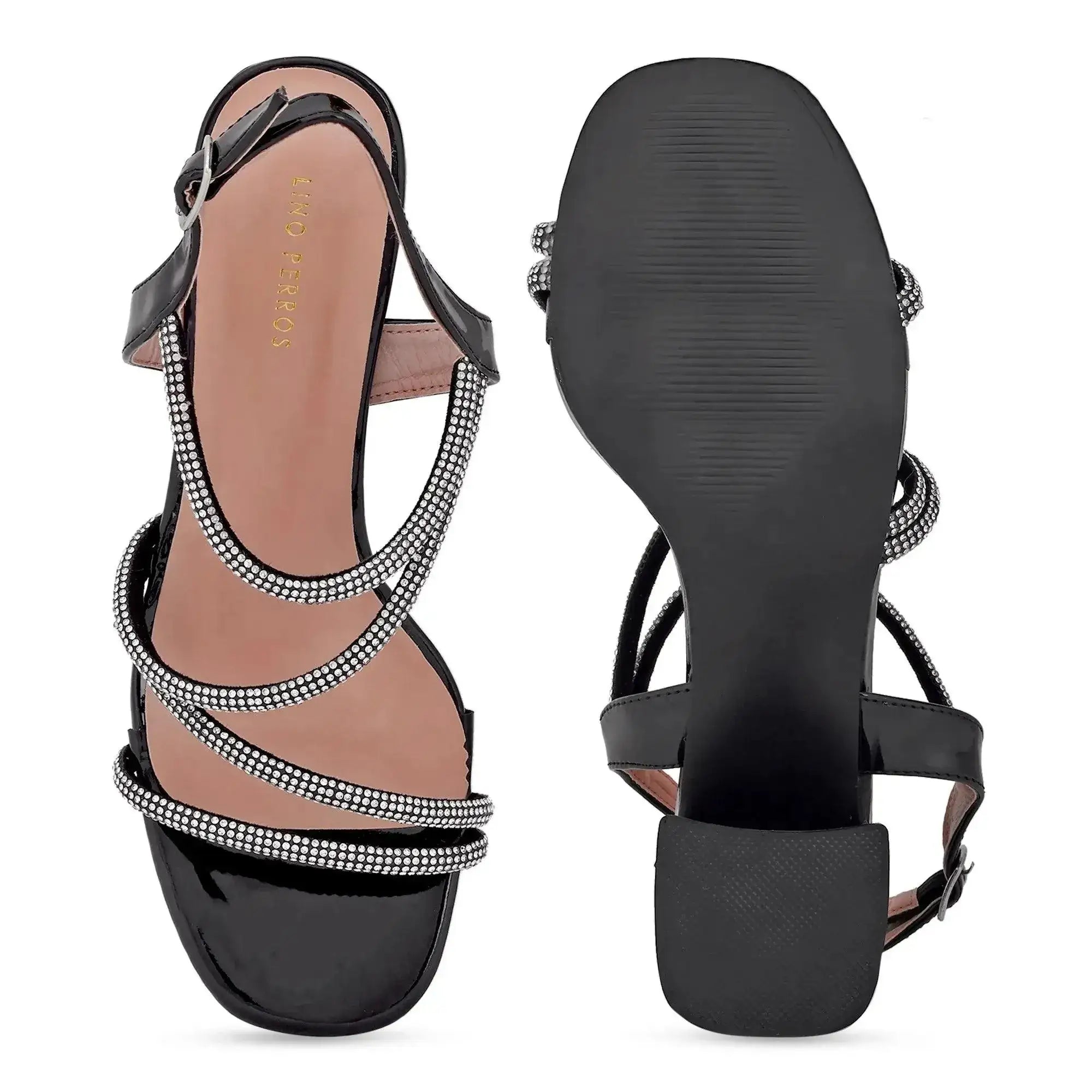 Gabbana Back Strap Black Sandals - Lino Perros