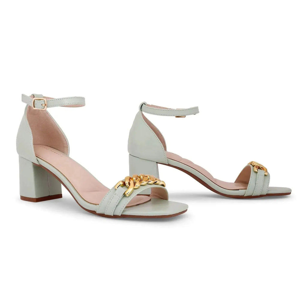 Gabbana Chain Link Block Heels - Lino Perros