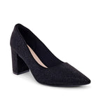 Gabbana Diamond Studded Block Black Pumps - Lino Perros