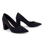 Gabbana Diamond Studded Block Black Pumps - Lino Perros
