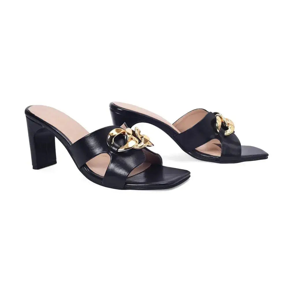 Gabbana Flower Heel Black Sandal - Lino Perros