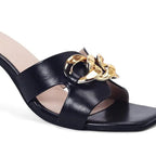 Gabbana Flower Heel Black Sandal - Lino Perros