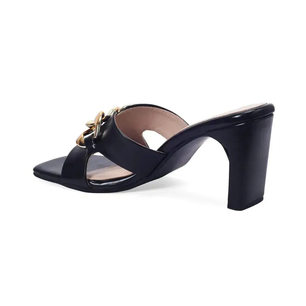 Gabbana Flower Heel Black Sandal - Lino Perros