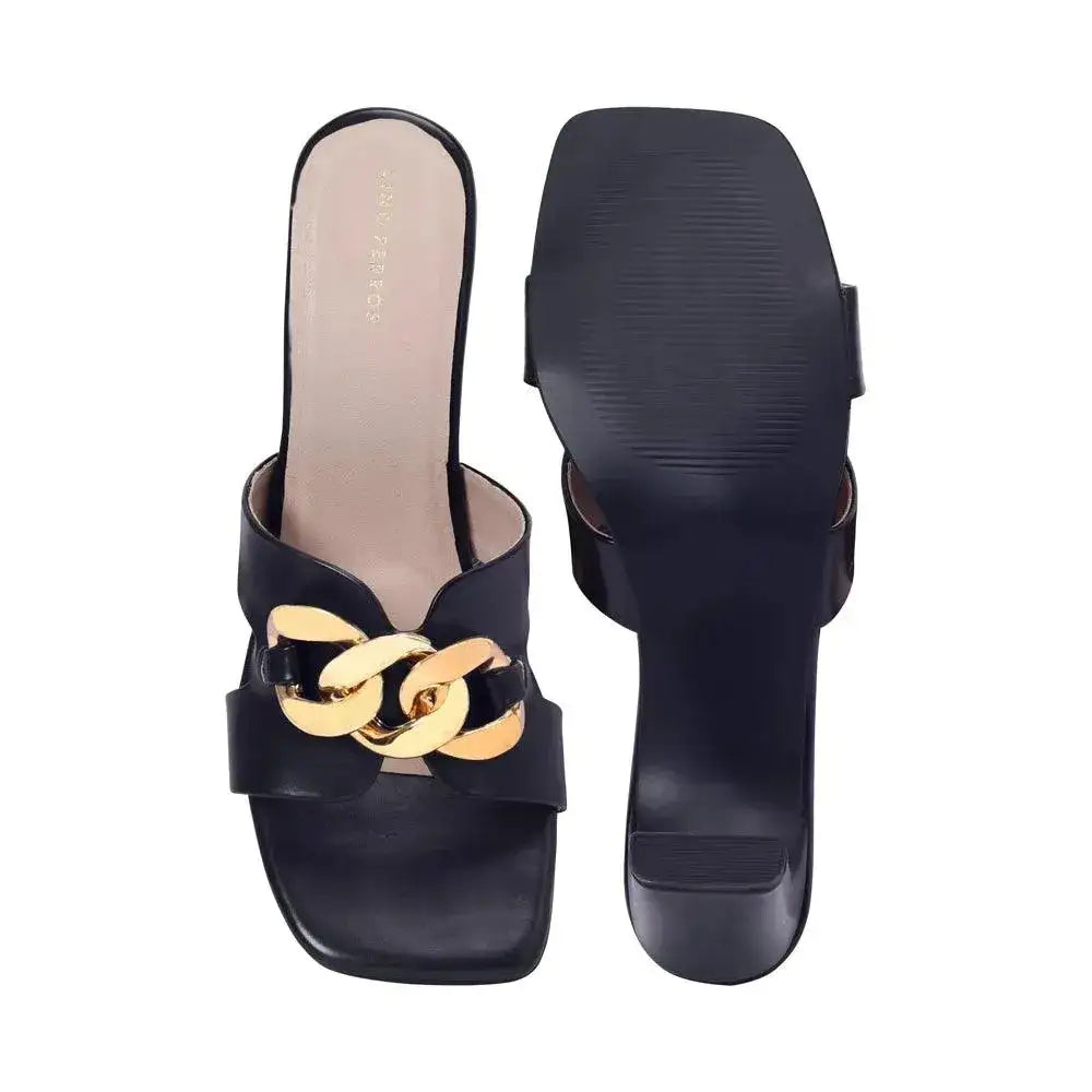 Gabbana Flower Heel Black Sandal - Lino Perros