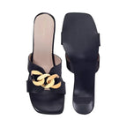 Gabbana Flower Heel Black Sandal - Lino Perros