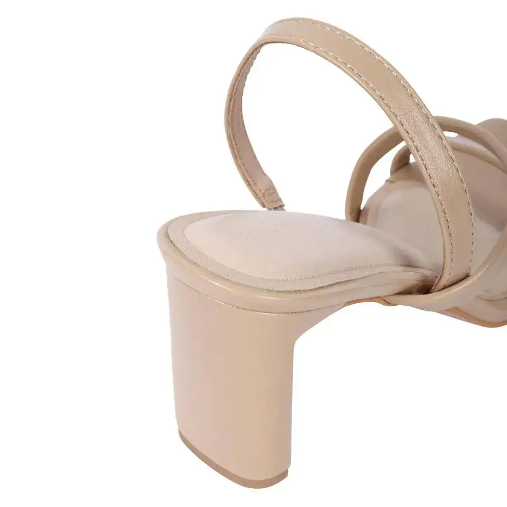 Gabbana Modern Beige Block Heels - Lino Perros