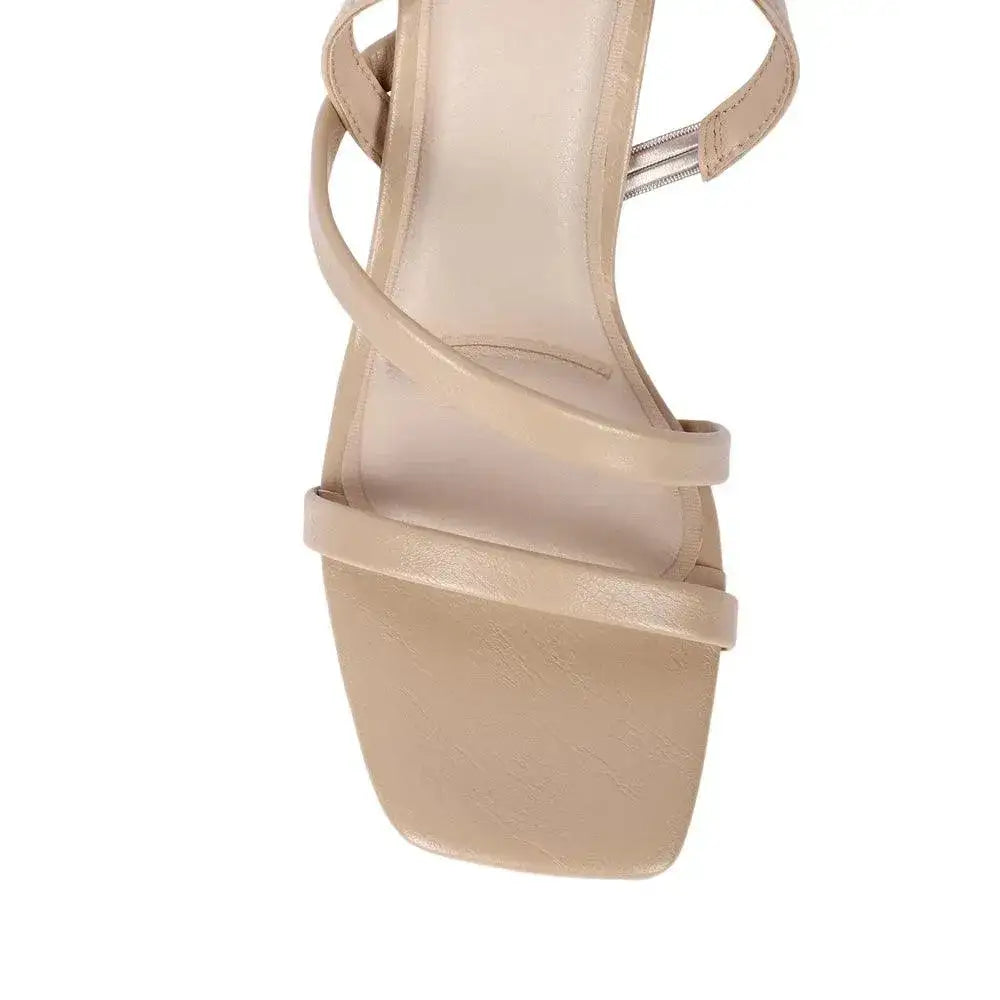 Gabbana Modern Beige Block Heels - Lino Perros