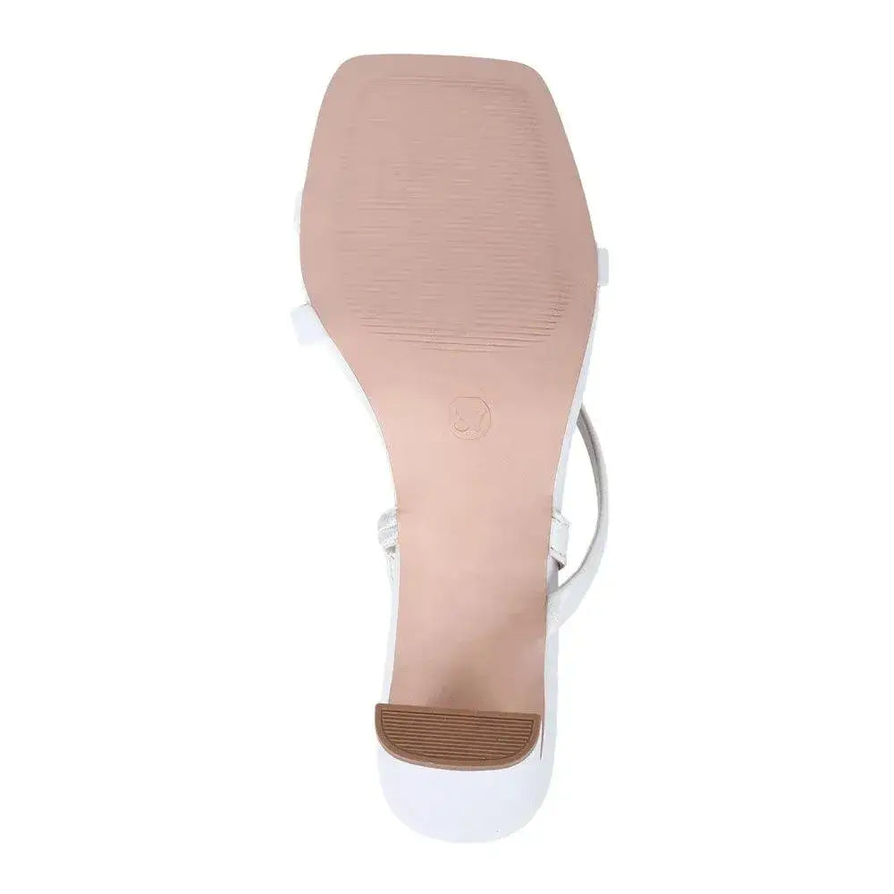 Gabbana Modern White Block Heels - Lino Perros