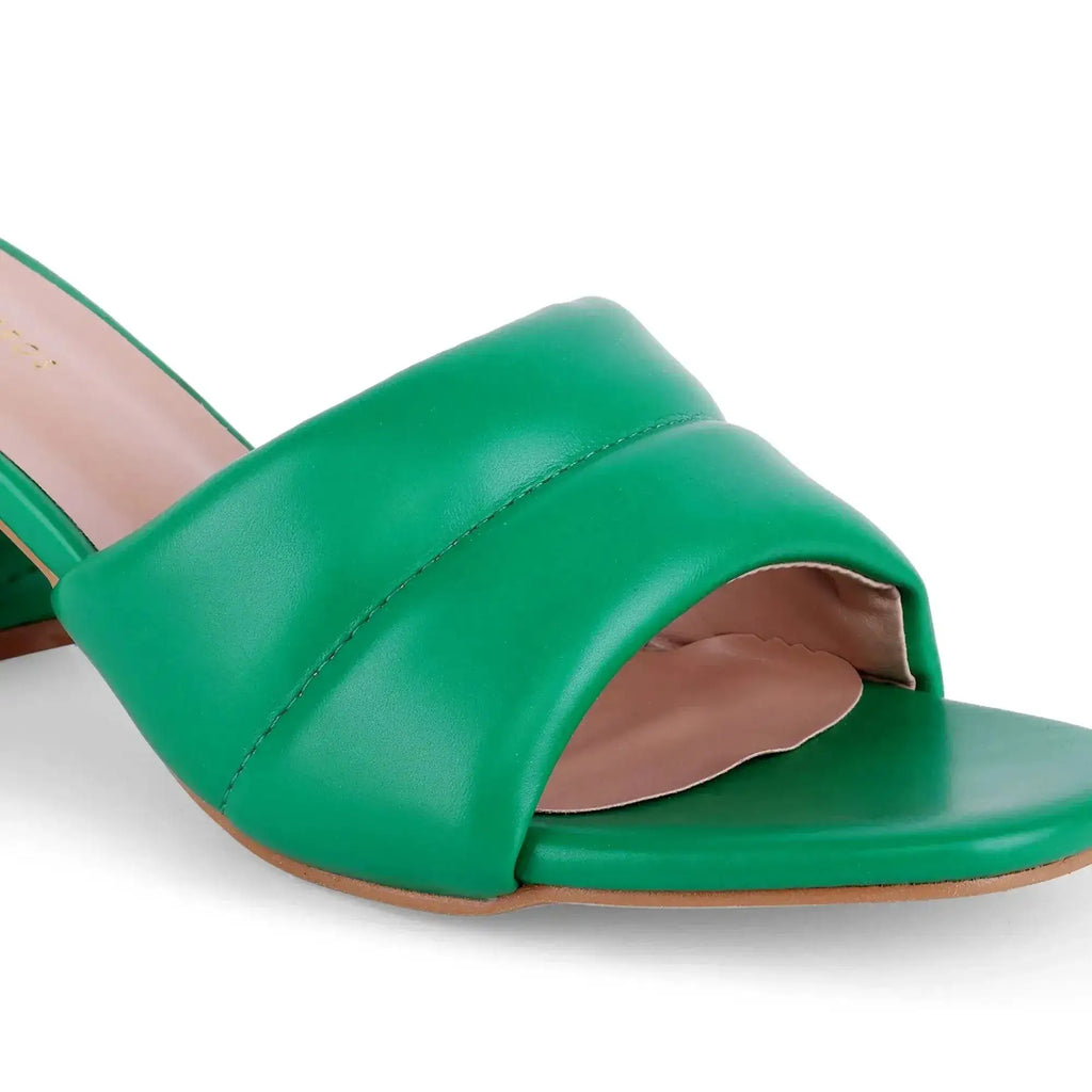 Gabbana Quilted Green Block Heels - Lino Perros