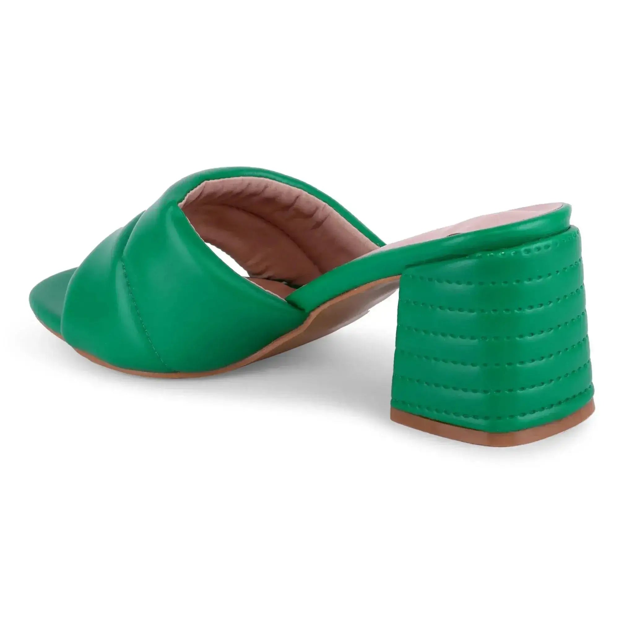 Gabbana Quilted Green Block Heels - Lino Perros