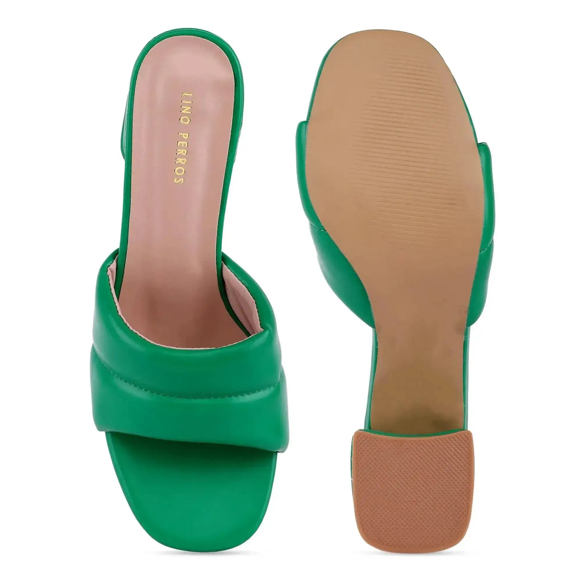 Gabbana Quilted Green Block Heels - Lino Perros