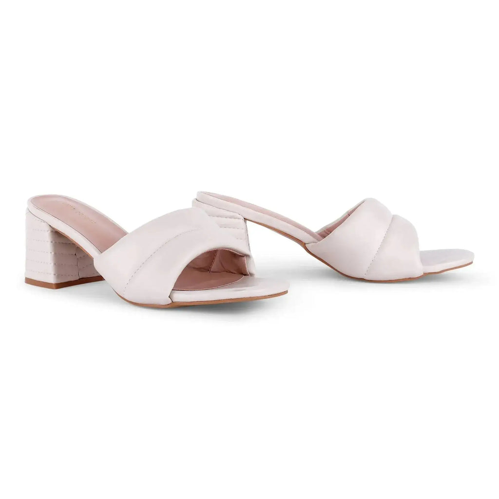 Gabbana Quilted Off White Block Heels - Lino Perros