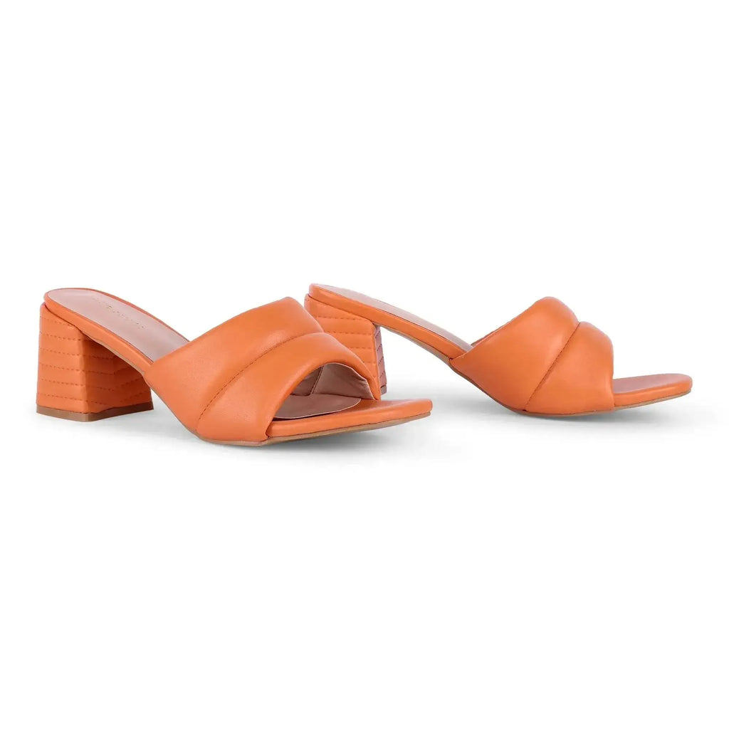 Gabbana Quilted Orange Block Heels - Lino Perros
