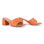 Gabbana Quilted Orange Block Heels - Lino Perros