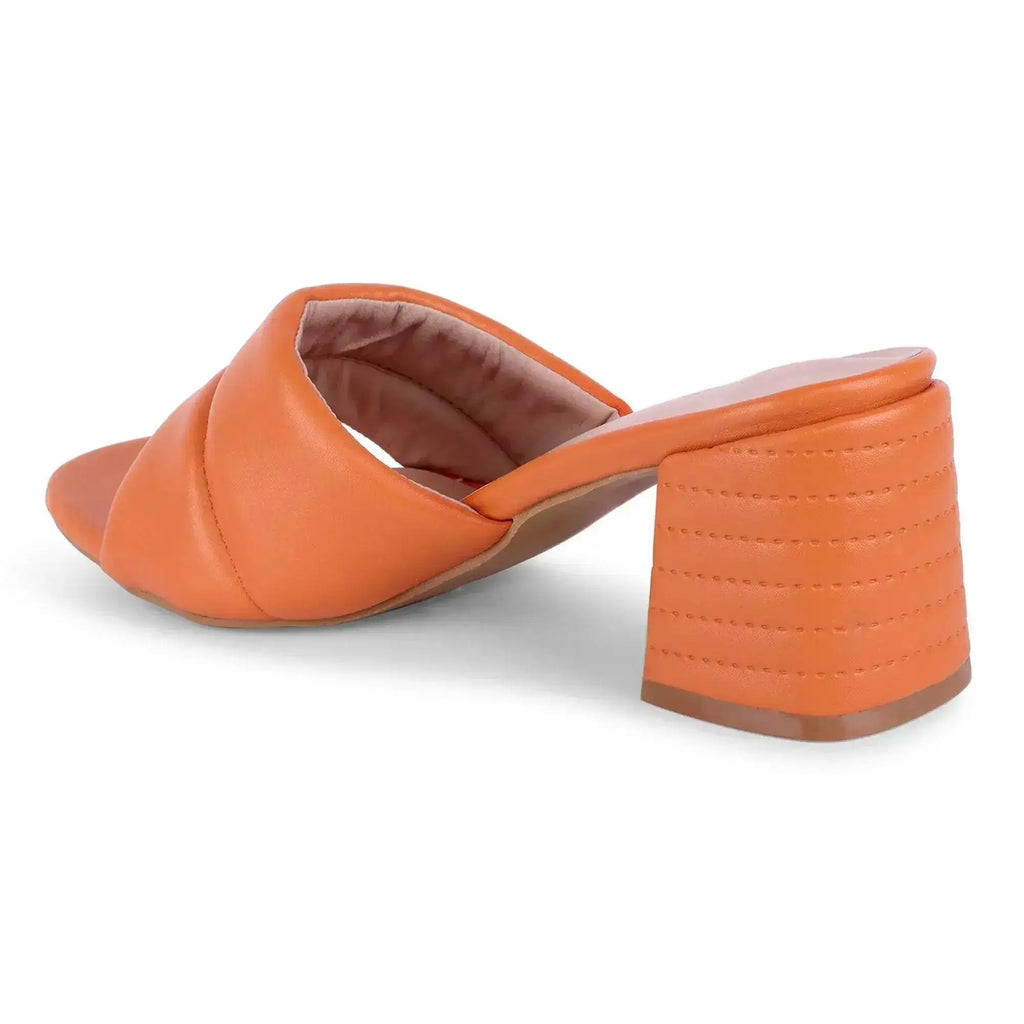 Gabbana Quilted Orange Block Heels - Lino Perros