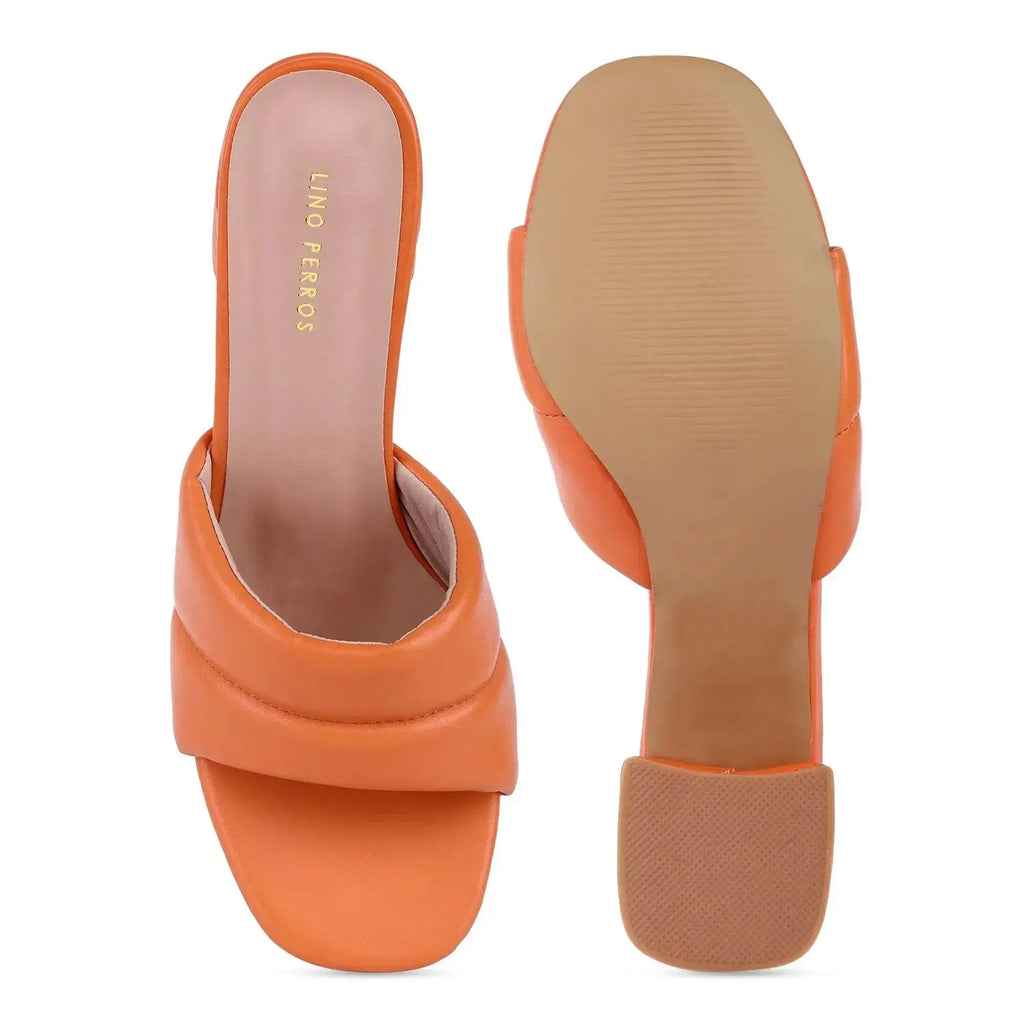 Gabbana Quilted Orange Block Heels - Lino Perros