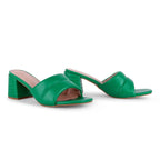 Gabbana Quilted Green Block Heels - Lino Perros