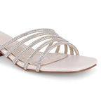 Gabbana Rhinestone Embellished Off White Flats - Lino Perros