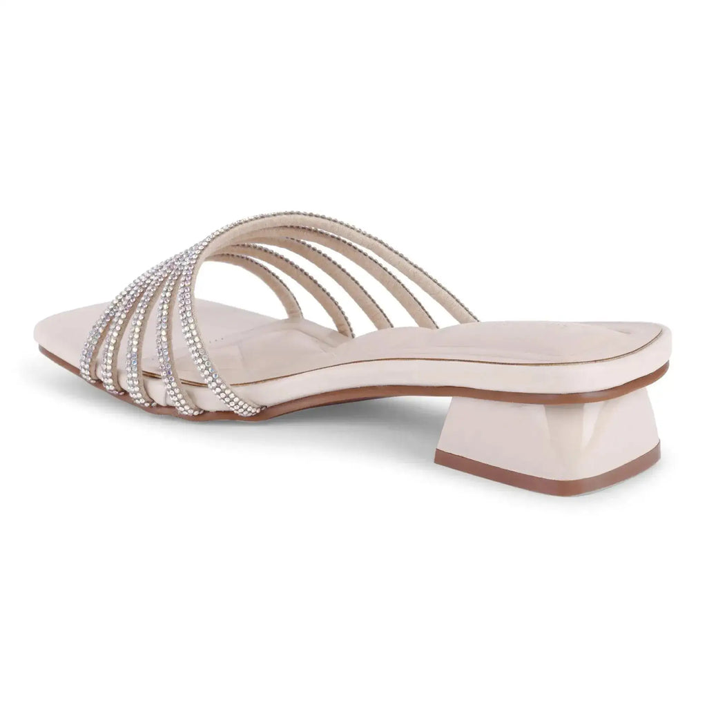 Gabbana Rhinestone Embellished Off White Flats - Lino Perros