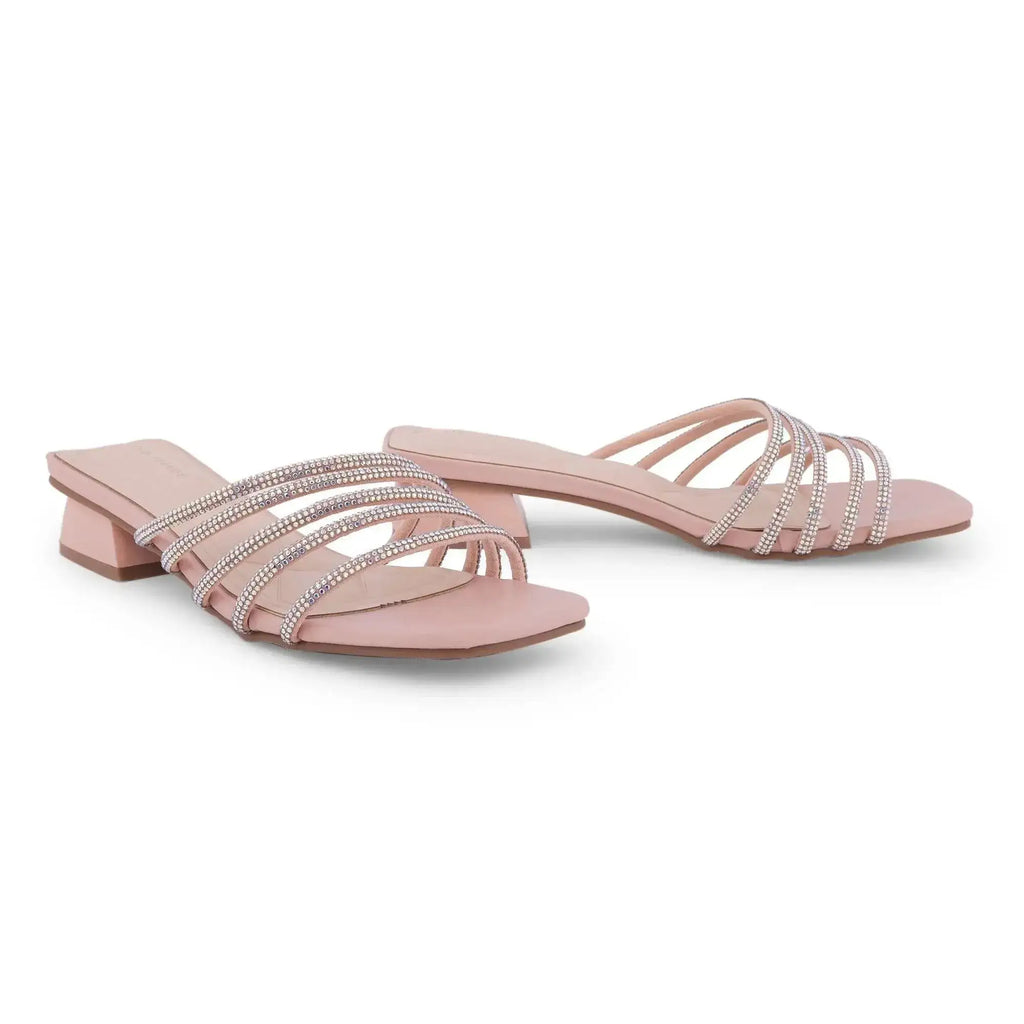 Gabbana Rhinestone Embellished Pink Flats - Lino Perros