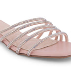 Gabbana Rhinestone Embellished Pink Flats - Lino Perros