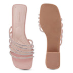 Gabbana Rhinestone Embellished Pink Flats - Lino Perros