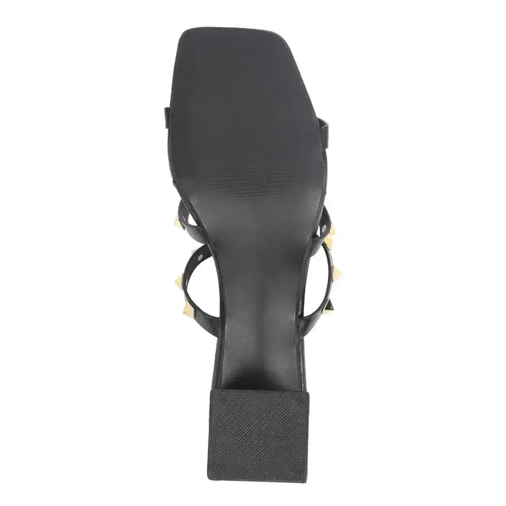 Gabbana Rockstudded Black Sandals - Lino Perros