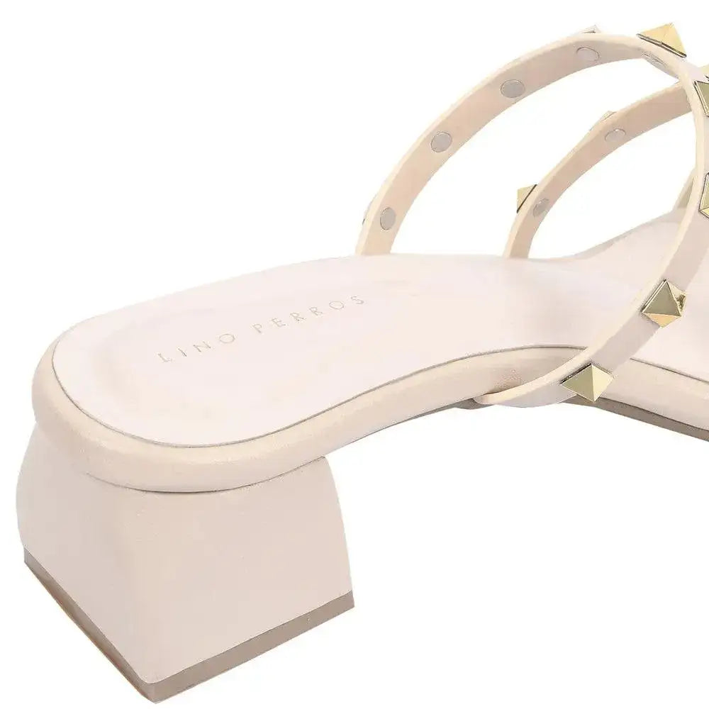 Gabbana Rockstudded Beige Sandals - Lino Perros
