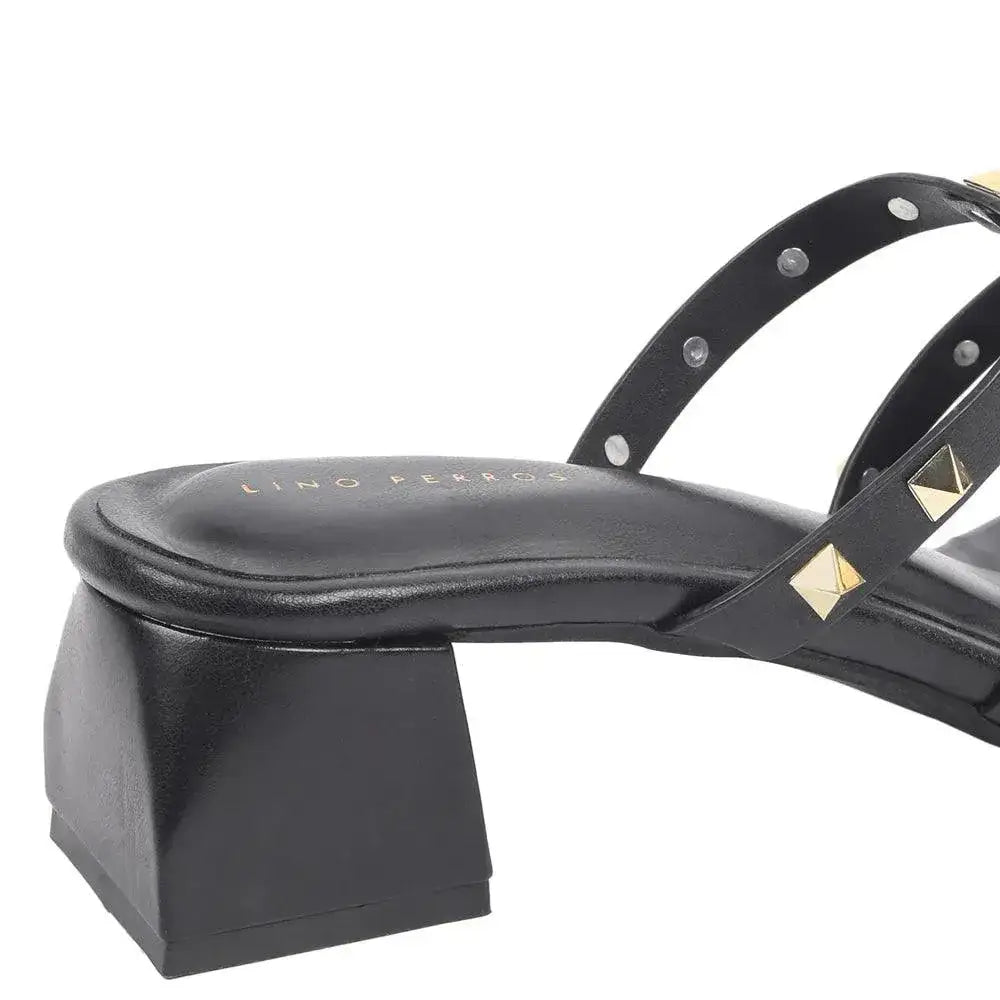Gabbana Rockstudded Black Sandals - Lino Perros
