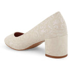 Gabbana Self Embossed Off White Pumps - Lino Perros