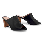 Gabbana Solid Black Mules - Lino Perros