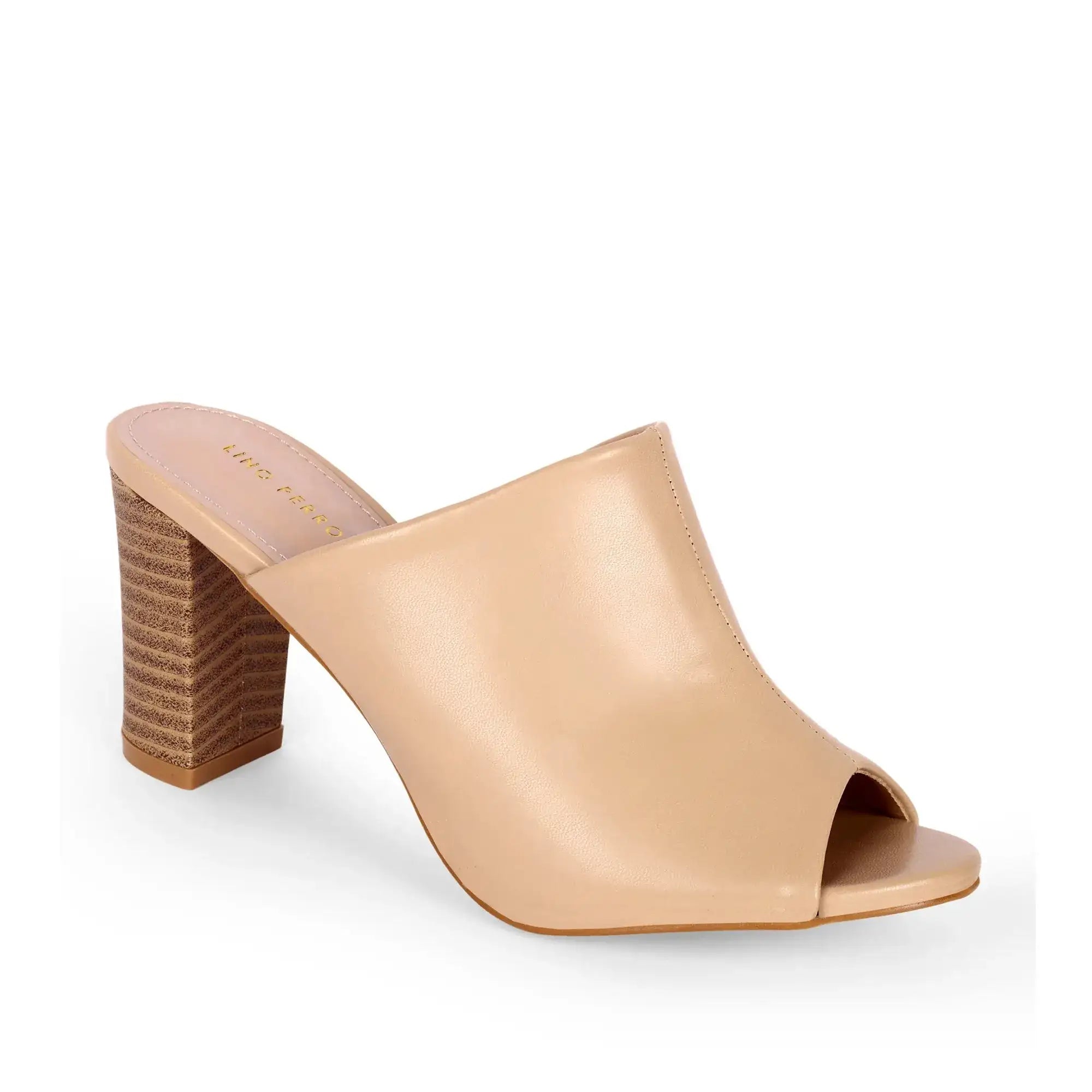 Gabbana Solid Beige Mules - Lino Perros