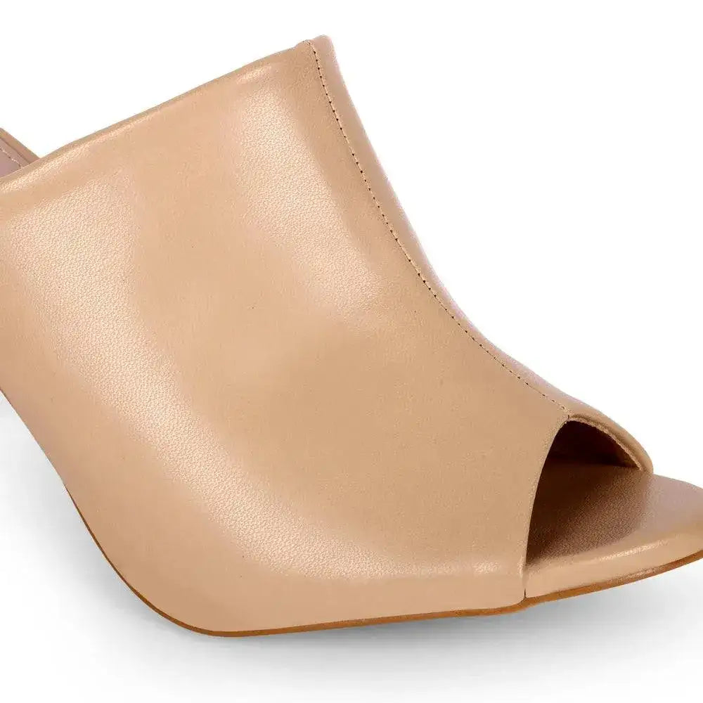 Gabbana Solid Beige Mules - Lino Perros