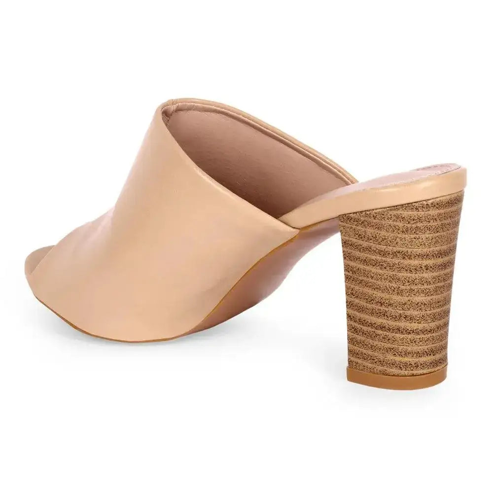 Gabbana Solid Beige Mules - Lino Perros