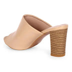 Gabbana Solid Beige Mules - Lino Perros