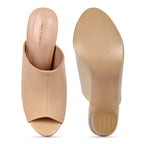 Gabbana Solid Beige Mules - Lino Perros