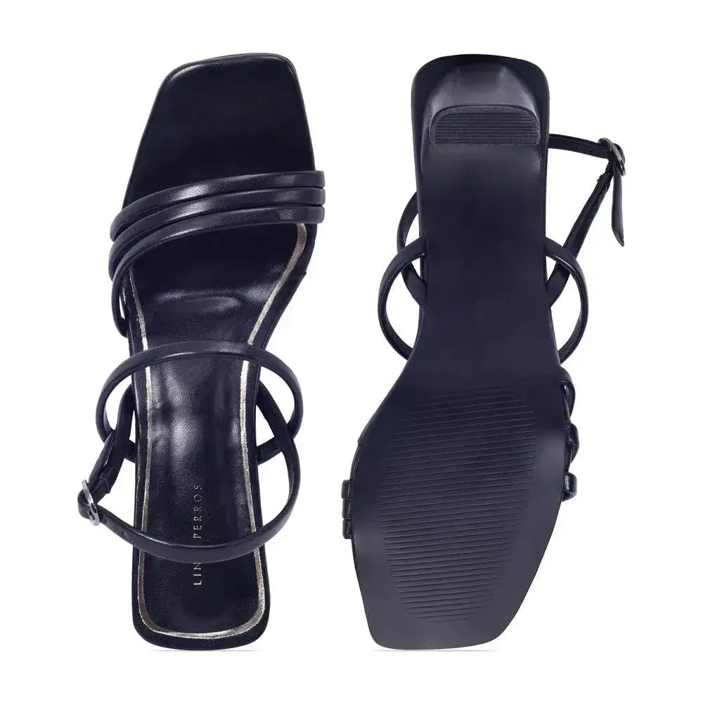 Gabbana Stylish Everyday Block Black Heels - Lino Perros