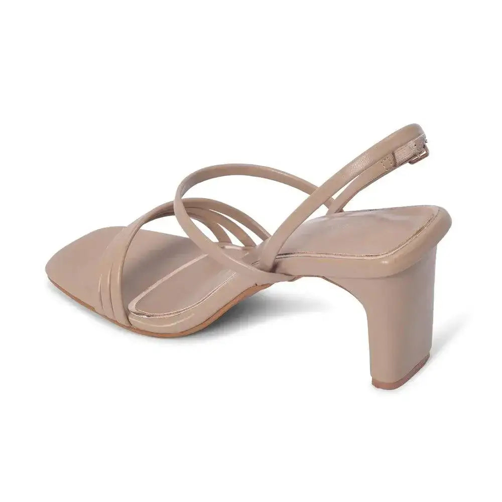 Gabbana Stylish Everyday Block Beige Heels - Lino Perros