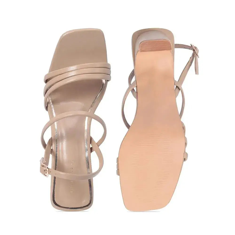 Gabbana Stylish Everyday Block Beige Heels - Lino Perros