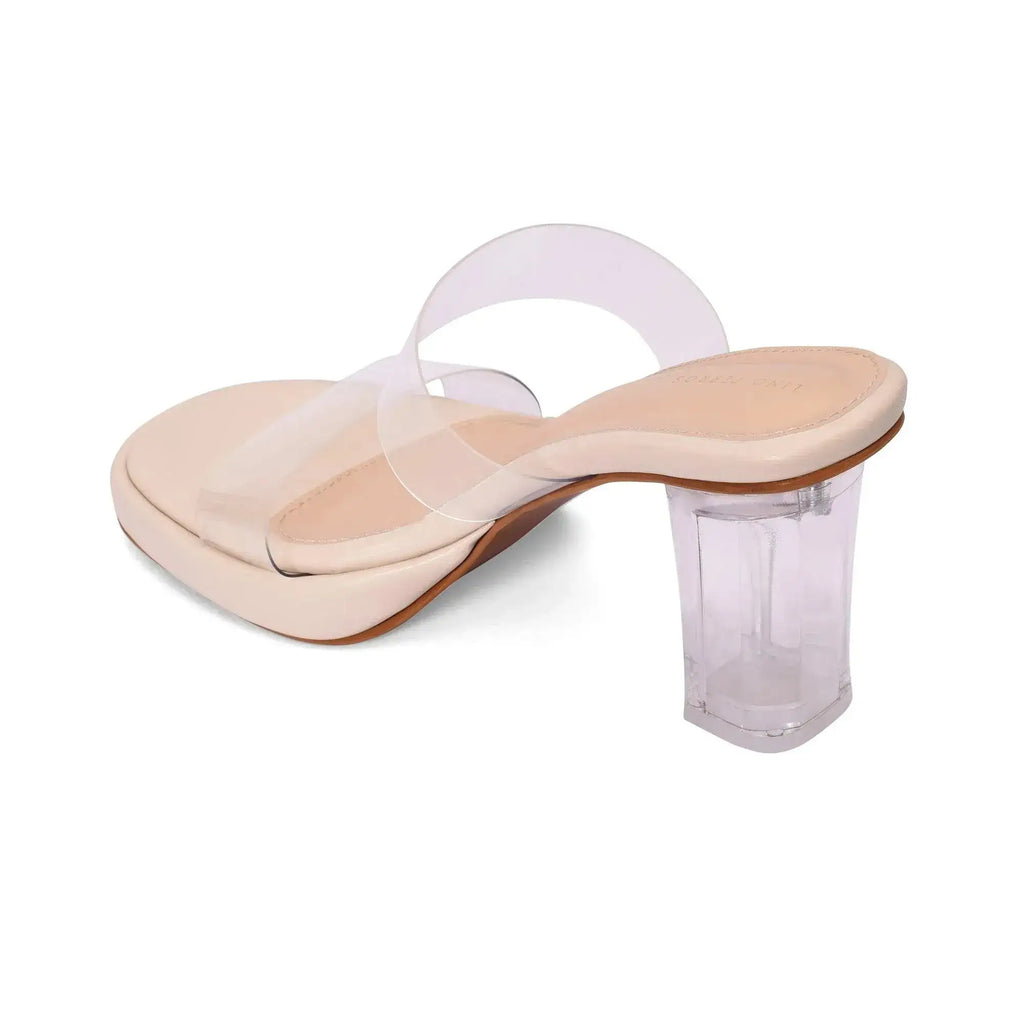 Gabbana Trendsetter Block Beige Heels - Lino Perros