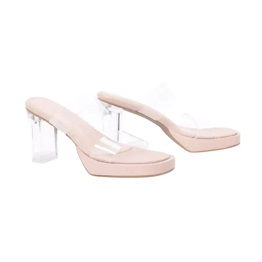 Gabbana Trendsetter Block Light Pink Heels - Lino Perros