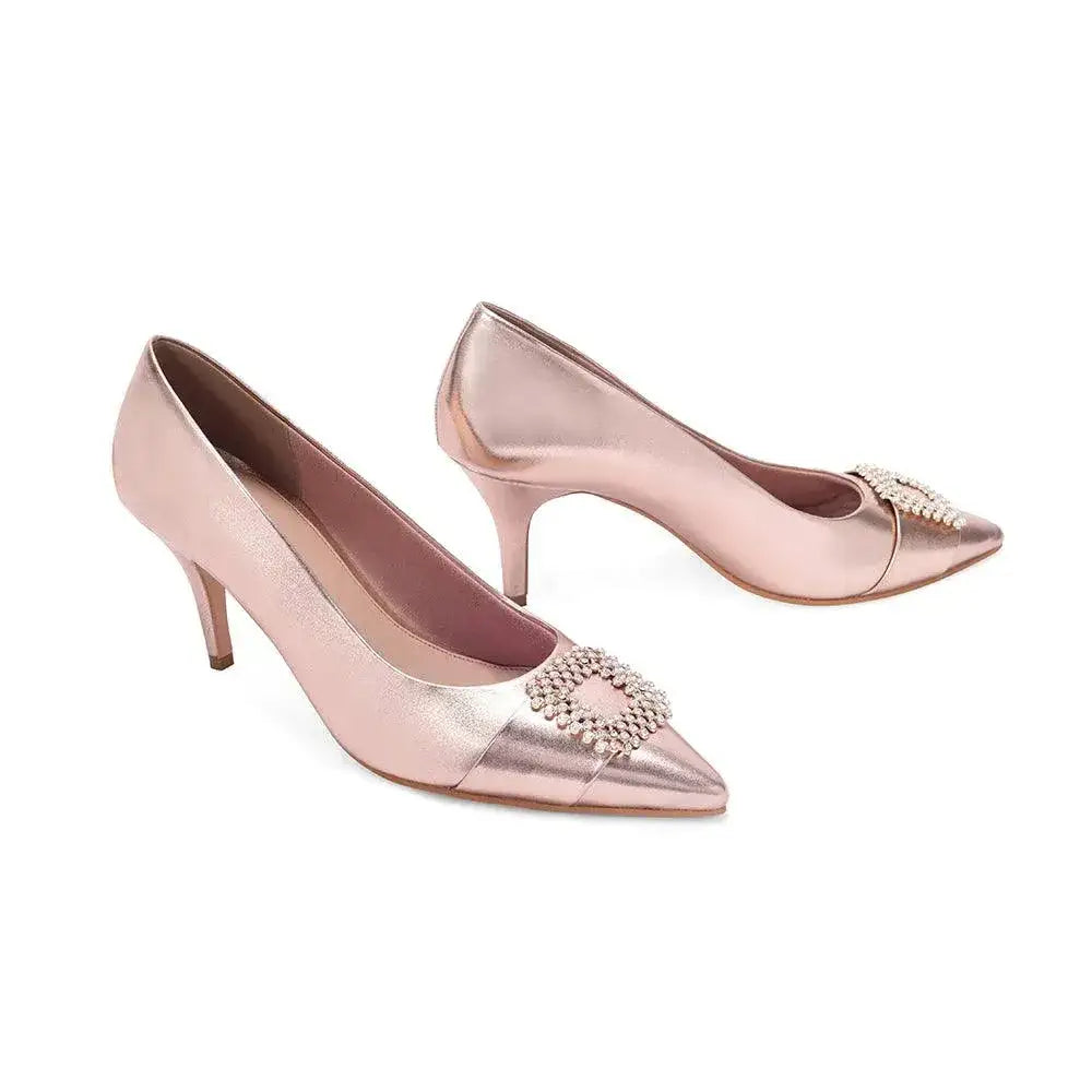 Gaga Broach Rose Gold Luminous Pumps - Lino Perros