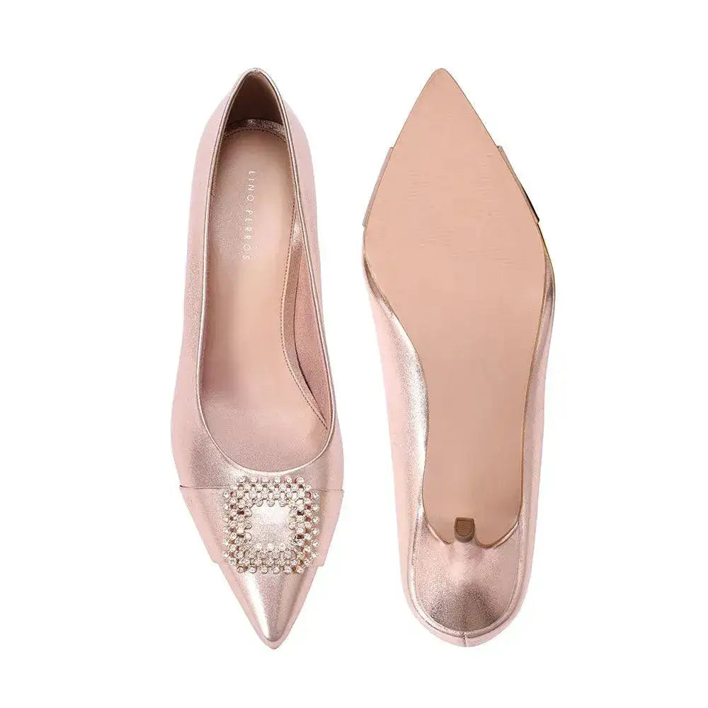 Gaga Broach Rose Gold Luminous Pumps - Lino Perros