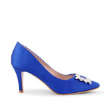 Gaga Crystal Broach Blue Pumps