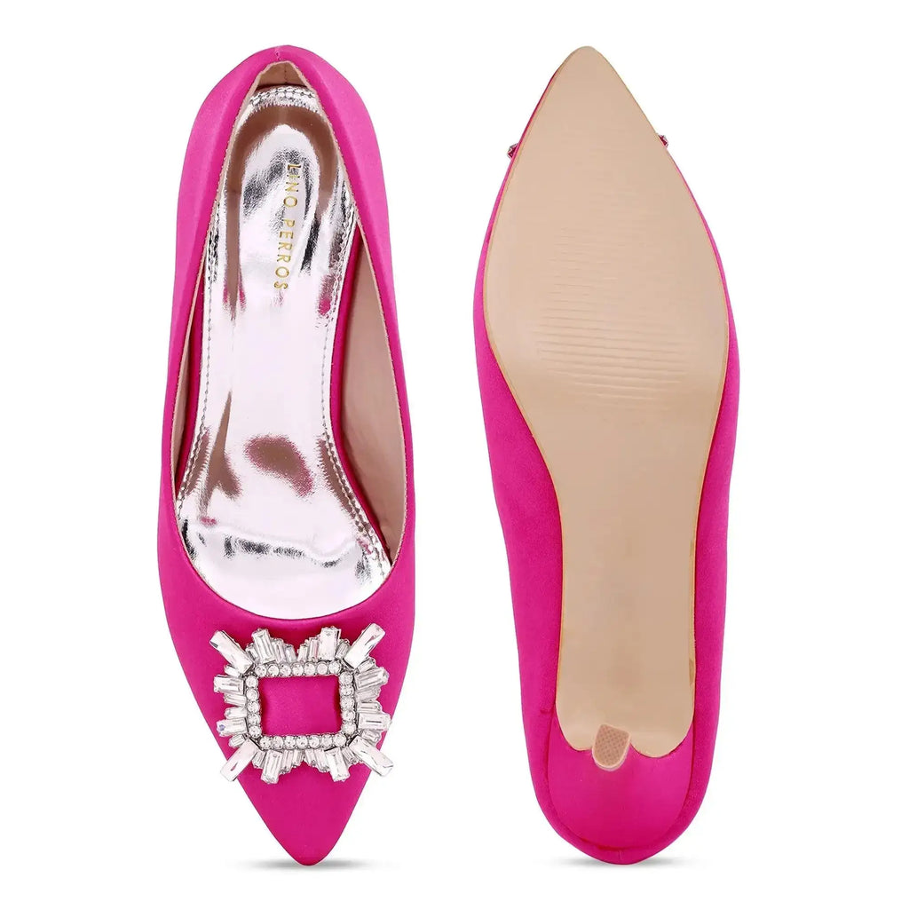Gaga Crystal Broach Fuschia Pumps - Lino Perros